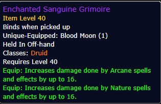 Enchanted Sanguine Grimoire wow sod phase 2
